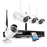 1080P Wireless Outdoor CCTV System: 8CH NVR mit 1TB HDD und 4 Außen Funkkameras. 24 IR LEDs in der Kamera sorgen für Nachtsicht Entfernung bis zu 20m. Mit IP67 wetterfesten Aluminium-Gehäuse können Kameras im Innen- und Außenbereich problemlos eingesetzt werden, um Ihr Haus und Geschäft vollständig zu decken.