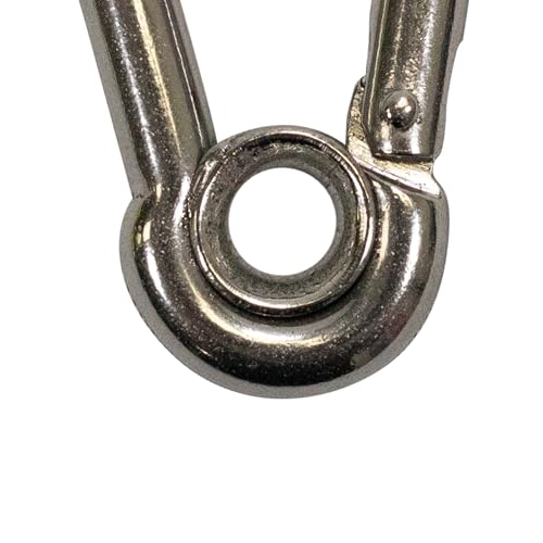 Scuba Choice Marine Clip Stainless Steel Safety Spring Hook Carabiner 60mm x 30mm (6 Pack) with Rope Holder – Heavy-Duty Marine Hardware for Boats, Docking, Anchoring & Outdoor Use