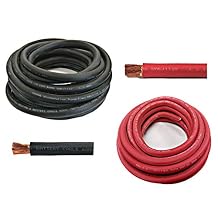 4/0 Gauge 4/0 AWG 10 Feet Black + 10 Feet Red Welding Battery Pure Copper Flexible Cable Wire - Car, Inverter, RV, Solar