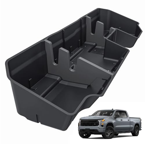 MIKKUPPA Under Seat Storage Box - Compatible with 2019-2026 Chevy Silverado/GMC Sierra 1500, 2020-2026 Silverado/Sierra 2500HD 3500HD Double Cab & Crew Cab - Upgraded Detachable Underseat Organizer