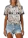 YHHR Womens Cow Skull Shirt Cowgirl Country Concert Tshirt Vintage Western Rodeo Graphic Tee Short Sleeve Casual Summer Top