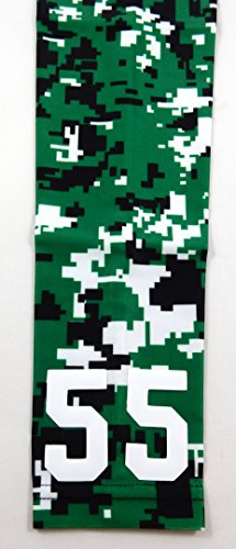 Sports Farm - Custom Number Green Black White Digital Camo Arm Sleeve (Youth Medium)