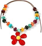 TYIM7 Collar bohemio con colgante de flor y cuentas for mujer .AT7