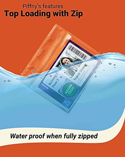 Piffny Horizontal Id Name Badge Holder,Clear Plastic Id Badge Holder, Resealable, Waterproof - Business, School, Events Favors (3.5 X 2.25 Horizontal 12 Pack) #TOP2