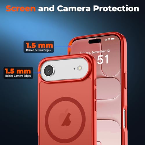 Coque iPhone Air MagSafe antichoc rouge pour éviter les bris d'écran - 5