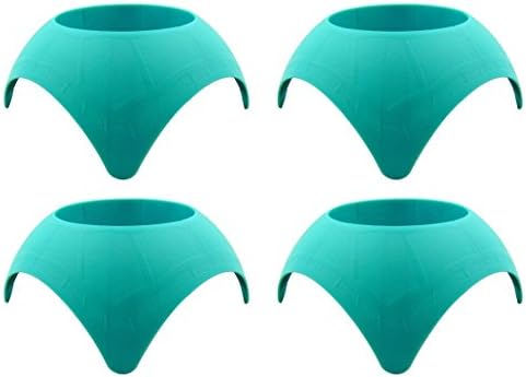 Beach Vacation Accessory Turtleback Sand Coaster Drink Cup Holder, Teal, Pack of 4
