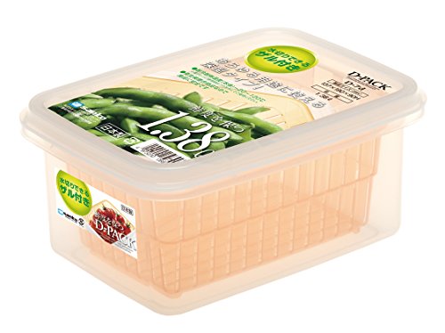 サンコープラスチック 日本製 ざる付 保存容器 Dパック 深型 D-7d 1.38L オレンジ