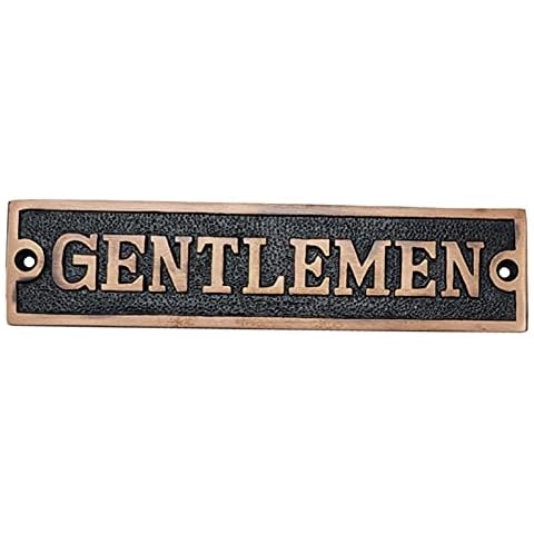 Adonai Hardware Rectangular Gentlemen Brass Door Sign (Dual Tone Antique Copper)… Cover