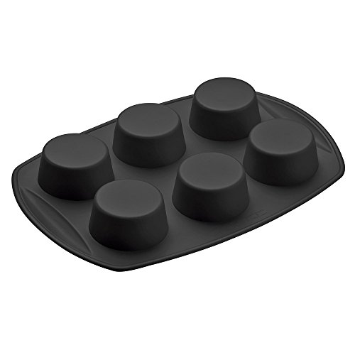 Forma Lisa para Cupcakes Preta em Silicone - 30x21 cm