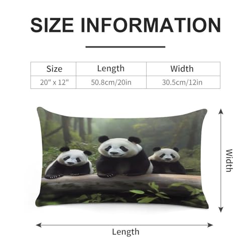 Funda de almohada lumbar de panda para sofás incomodos hecha en felpa rectangular de lujo 3