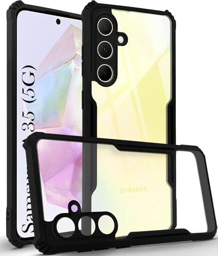 Image of Jkobi Back Case Cover for Samsung Galaxy A35 5G (Shockproof with Polycarbonate Clear Panel | Professional Black)