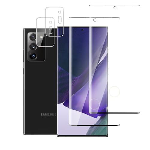 QZJinch 2+2 Piezas,Protector Pantalla para Samsung Galaxy Note 20 Ultra,Ultra Transparente,3D Cobertura Completa,Antiarañazos, Antihuellas,Sin Burbujas, Dureza 9H