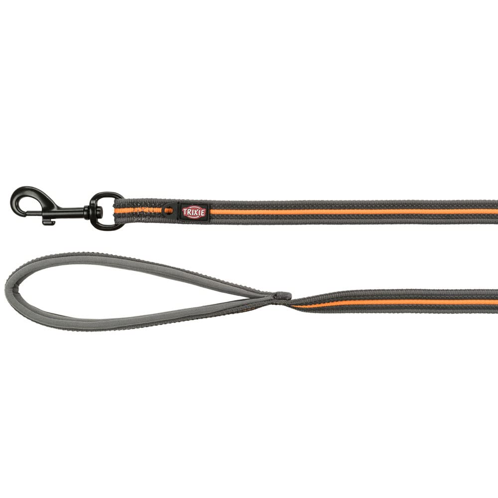 Ligne de remorquage Trixie Fusion avec caoutchouc sangle de pistage 10m graphite papaye