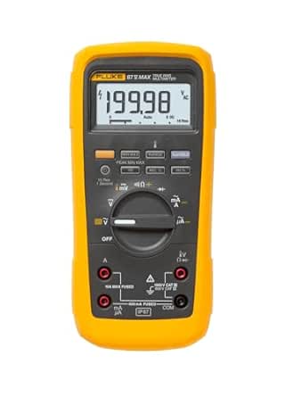 Fluke 87V MAX True-RMS Digital Multimeter, Rugged, Waterproof and Dustproof IP67 Rated, Up to 800 Hour Battery Capacity, Built-In Thermometer, Withstands Drops Up To 13 Feet, Includes TL175 Test Leads