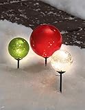 The Lakeside Collection Set of 3 Solar Christmas Gazing Balls -