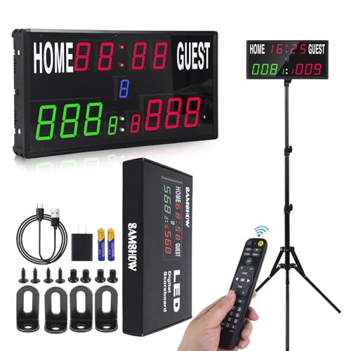 Marcador de baloncesto con control remoto y temporizador LED para exterior