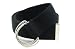 Canvas Web Belt Double D-Ring Buckle 1.5" Wide with Metal Tip Solid Color (Black M)
