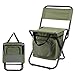 Sedie pieghevoli, sgabello pieghevole leggero da campeggio con borsa termica refrigerante, sedile zaino esterno portatile, per pesca, spiaggia, campeggio