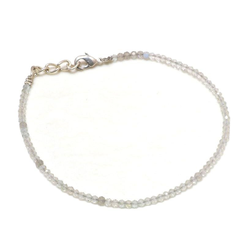 Bracelet labradorite en argent 925, cadeau précieux minimaliste