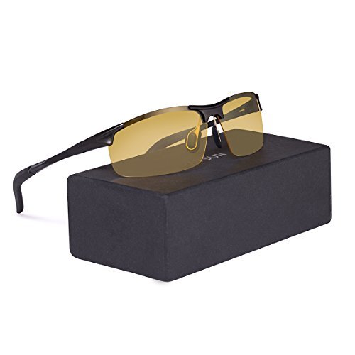 RAYSUN Men's Night Vision Glasses HD Polarized Anti-Glare Driving Sunglasses