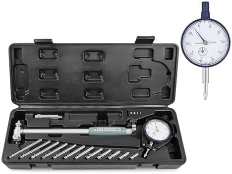 Cylinder Dial Bore Gauge Set 1.97" (50mm) to 6.23" (160mm) Indicator 0.0003" (0.01mm), Insulated Grips for Deep Engine Cylinder Measurement Inside Micrometer
