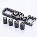 HEY KAULOR 5 Pcs Metal Car Wheel Tire Valve Stem Caps for Toyota TRD Fj Cruiser, Supercharger, Tundra, Tacoma, 4runner,Yaris,Camry Highlander Avalon with Key Chain Logo Styling Decoration Accessories