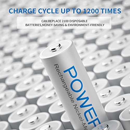 Akku AAA POWEROWL Micro AAA Akku NI-MH 16 Stück AAA Batterien Wiederaufladbare 1.2v Aufladbare Batterien AAA Akkubatterien (Geringe Selbstentladung,1000mAh) 3