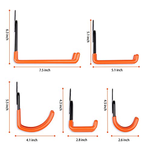 Garage Hooks Garage Hangers, Steel Utility Hooks, Easy to Install Garage Storage Hooks, Wall Hooks Heavy Duty for Organizing Large Power Tools, Anti Slip Design, Assorted Pack of 12