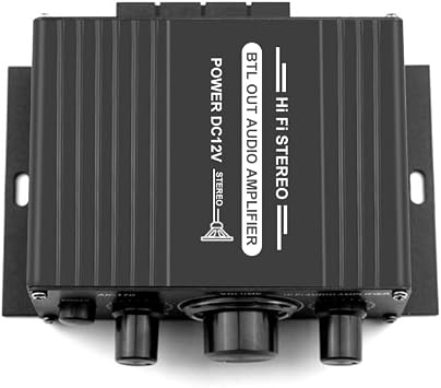 Power Amplifier, AK170 12V Mini Audio Power Amplifier Digital Audio Receiver AMP Dual Channel 20W+20W Bass Treble Control for Car Home Use