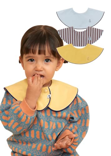 [Konny] Rj[xr[X^C Zbg Baby Bib 360°[O 悾ꂩ zE Vv ̎q j̎q xr[R[f oYj  v[g 3-F(Ice Blue, Blue Choco, Gold Yello