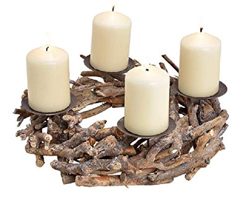 Weihnachts-Gesteck/Advents-Kranz/Stumpen-Kerzen-Halter Advent braune...