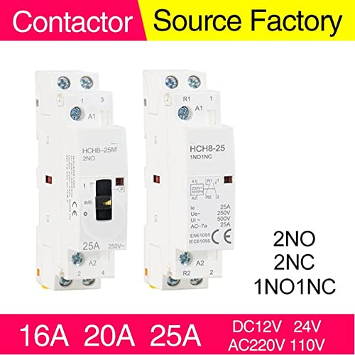 Contacteur modulaire 2P 25A 230V HCH8-25 2NC pour rail Din - 2