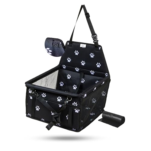 LexyFriend Silla de coche para perros de talla pequeña mediana | Transportín porta perro coche | Trona caseta para perro de coche, 10 kg, costuras reforzadas, anti irritación