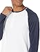 Amazon Essentials Men's Slim-Fit Long-Sleeve Henley Shirt, Navy White, Medium