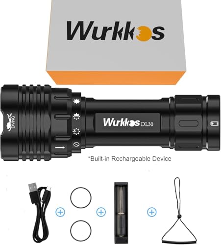 Wurkkos DL30 Dive Torch, 3600 Lumen Scuba Diving Torch with 3 × LH351D 5000K LED, Dive Light Rechargeable 5000mAh, 100M Underwater Scuba Dive Light IPX8 Waterproof Flashlight, Scuba Diving Equipment
