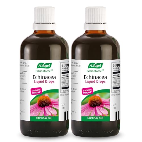 A. Vogel Echinaforce Natural Immune Support Liquid Extract Drops - Fresh Organic Echinacea - Fast Absorbing Herbal Supplement - Daily Immune Health - Soy, Dairy, & Gluten Free - Non-GMO (2 Pack)