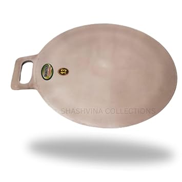 SHASHVINA Collection 13 Inch Pre-Seasoned Concave Design Indolium Dosa/Roti/Chapathi Dawa [13 inches dia/6mm Thick/1.3kg] Concave Model (13)