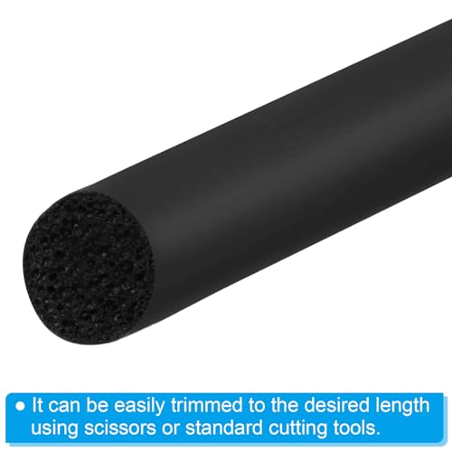 Image of PATIKIL 13 /64 Inch x 65.6 Feet Backer Rod, Foam Rope Caulk Crack Joint Filler Roll Seal Weather Strip for Home Construction, Black