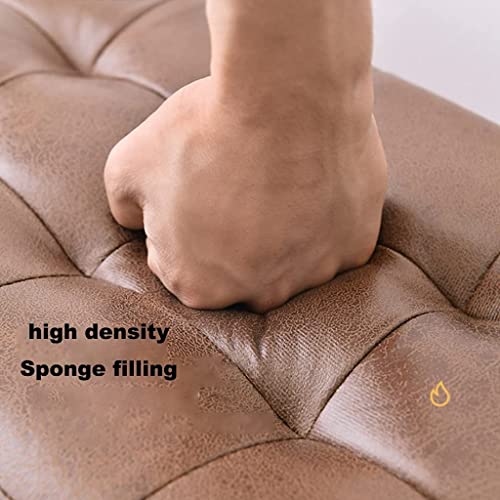 Elegante banco otomano pequeno apoio para os pés otomanos banqueta quadrada de couro sintético com p