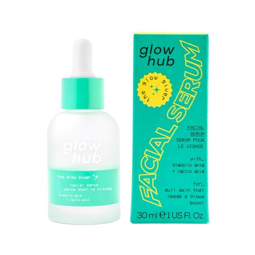 Glow Hub The Glow Giver Facial Serum with Glycolic Acid and Lactic Acid for Normal to Uneven Textured Skin 30ml