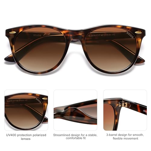 Image of SOJOS Classic Polarized Sunglasses for Women Men Small UV400 SJ2076