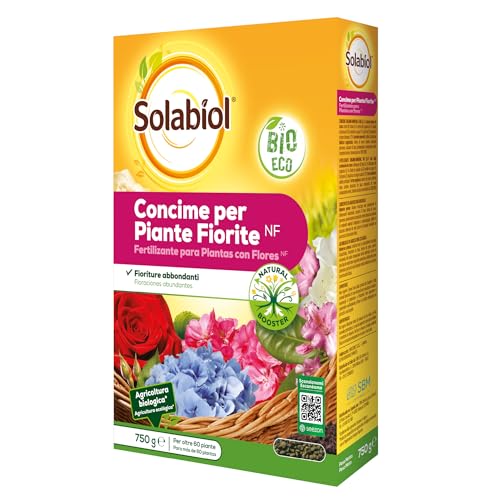 Solabiol - Fertilizante plantas con flores, fertilizante completo para todas las plantas con flores. 750g