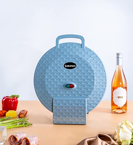 Courant Pizza Maker 12 Inch Pizzas Machine, Newly Improved Cool-Touch Handle Non-Stick Plates Pizza Oven & Calzone Maker, Electric Countertop Oven For Home Or School, 12” Indoor Grill/Griddle, Teal #TOP3