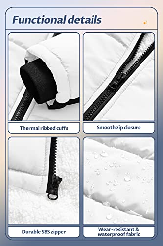 Pursky Boy's Waterproof Ski Jacket Mountain Fleece Colorful Snow Coat Thicken Winter Coats Raincoats White&Black 4-5 #TOP5