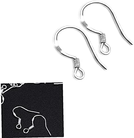 TOPofly 10 Pairs 925 Sterling Silver French Wire Earring Hooks Fish Hook Earrings Sterling Silver Earwires for DIY Jewelry Customize Making