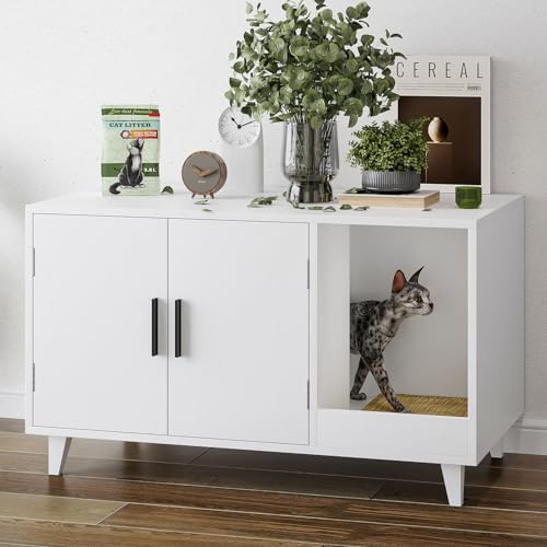 AMEASY Modern Hidden Cat Litter Box Enclosure Furniture