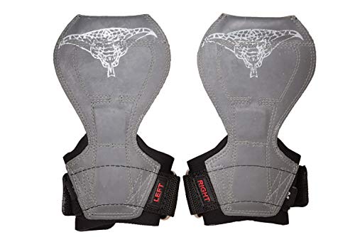 2018 Cobra Grips Flex Model Weight Lifting Gloves Heavy Duty Straps Alternative Power Lifting Hooks Best for Deadlifts with Padded Wrist Wrap Support Bodybuilding (Small, Gray Rubber)