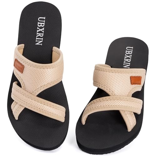 UBXRIN Women's Comfortable Beach Slides Summer Casual Slip on Slide Sandals Rubber Sole