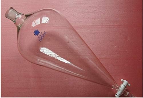GOWE 5000ml,24/29,Glass Pyriform Separatory Funnel,5 Litre,Pear Shape,PTFE Stopcock,Both Ground Joint