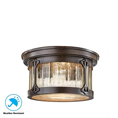 Home Decorators Collection Hb7086-260 Lamont 2-Light Chestnut Outdoor Flushmount #TOP4